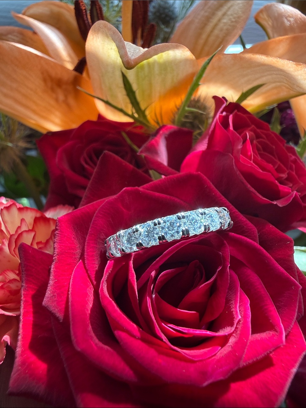 Anu Club Sterling Silver Moissanite Eternity Band New Size 5